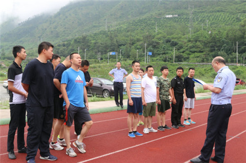 县局交警大队开展协警员体能测试考核