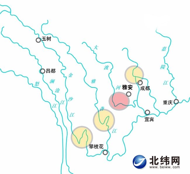 四川山脉河流地形图图片